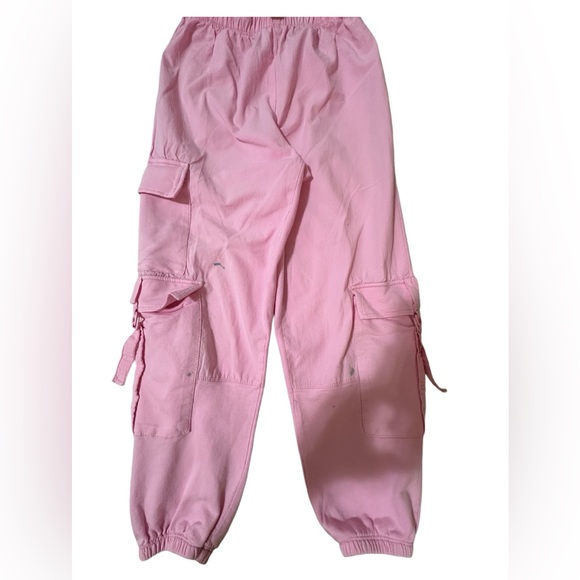 Zara Girls' Pants Casual Twill Cargo Joggers with Adjustable Elastic Waistband - Picture 4 of 10